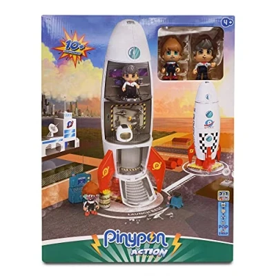 Image de Pinypon Action Rocket Jouet fusée spatiale avec plusieurs plantes qui tournent pour jouer dans l&#039;espace