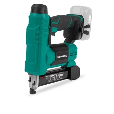 Image de VONROC Agrafeuse Cloueuse Sans Fil 20V 1000 Pièces d&#039;Agrafes 20mm et 25mm Inclus Taux Percussion 30 Clous/Agrafes par Minute LED intégrée, Réglable, Batterie Ni Chargeur