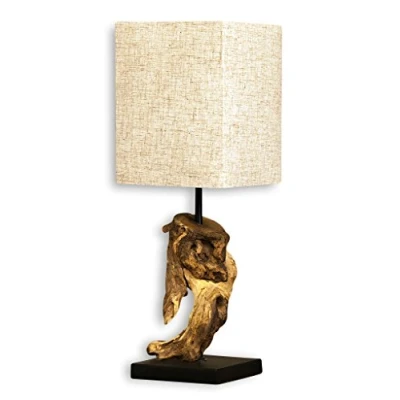 Image de levandeo Lampe De table/lampe table en bois recyclé Design flotté 15 x cm 45 Haut chaque est unique massif naturel Variante 1