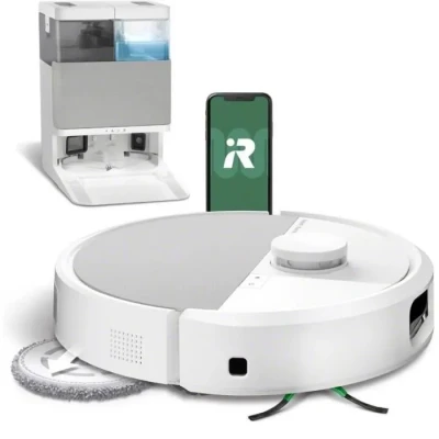 Image de iRobot Roomba Plus 505 Combo Robot + AutoWash Base Multifonction Lavage et séchage à l&#039;air Chaud des lingettes PrecisionVision IA LiDAR Clearview Pro 75 Jours d&#039;autovidage Blanc
