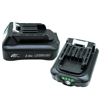 Image de GOLEMON® 2X 2,0 Ah BL1021B BL1020B Batterie Compatible BL1041B BL1040B BL1015 BL1016 pour Makita Chargeur DC10SB DC10WC