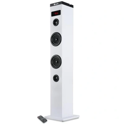 Image de Bmi Enceinte Colonne Tour de Son Bluetooth 50W NGS SKYCHARM avec Télécommande, Entrée Optique, USB, Radio FM et AUX in White