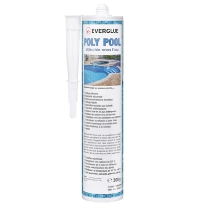 Image de Everglue Poly Pool 1K MS Polymer Colle de montage pour collage et étanchéité, utilisable sous l&#039;eau, sans silicone, résistante aux UV, reste élastique en permanence transparente