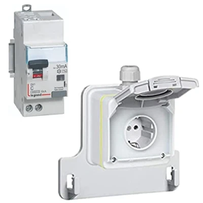 Image de LEGRAND 090470 Kit prise GREEN&#039;UP ACCESS IP66 IK08 + différentiel prêt à installer (Version Allemande)