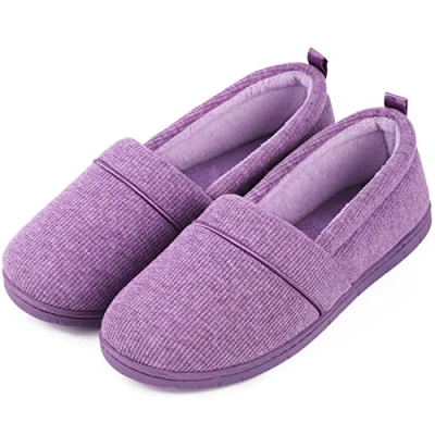 Image de EverFoams Chaussons confortables en mousse à mémoire de forme pour femme Légères Avec semelle caoutchouc antidérapante Violet, lilas, 38 EU