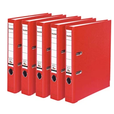 Image de Falken Lot de 3 ou 5 classeurs en plastique Polypropylène 5er Pack schmal rot