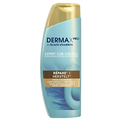 Image de Head &amp; Shoulders DERMAXPRO RÉPARE Shampoing Antipelliculaire Réparateur, Pour Cheveux Et Cuir Chevelu Secs À Très l&#039;Huile D&#039;Avocat, l’Aloe Vera La Vitamine E 6x225 ml Réparateur