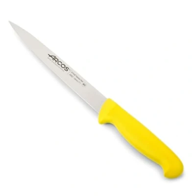 Image de Arcos Séries 2900 Couteau à Filet Lame Acier Inoxydable Nitrum 190 mm Manche Polypropylène Couleur Jaune