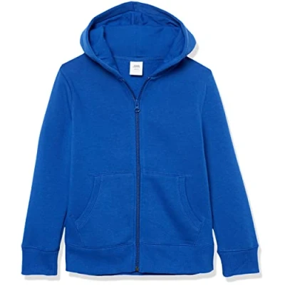 Image de Amazon Essentials Sweatshirts à Capuche en Polaire avec Fermeture Éclair Garçon, Bleu, 9 Ans