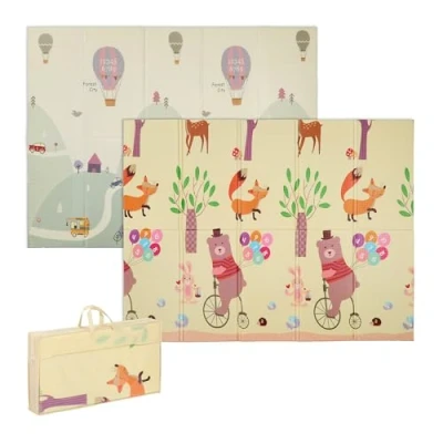 Image de Relaxdays Tapis de Jeu Pliable, sans polluants, réversible, 200 x 150 cm, Mousse XPE, Protection Sol, Multicolore