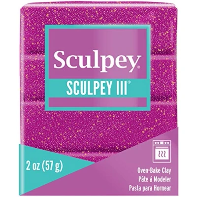 Image de Sculpey Polymer Clay 2OZ Argile polymère Viol GLTTR 56,7 g, Plastique, Paillettes Violettes
