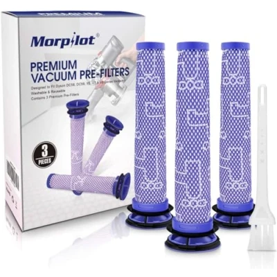 Image de morpilot Filtre Lot de 3 Pre Moteur Lavables pour Dyson V6 V7 V8 DC58 DC59 DC61 DC62 DC74,Remplacement DY 965661 0