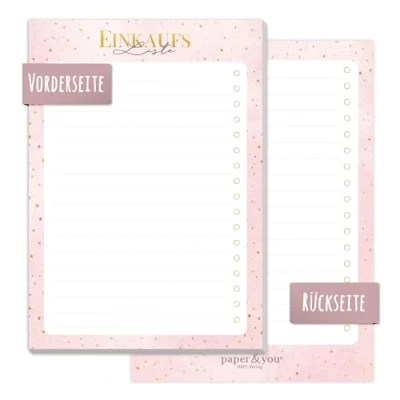 Image de Trendstuff by Häfft Bloc de 50 feuilles détachables Pour liste courses Motif pois dorés faire du shopping agréable Respectueux climat et durable