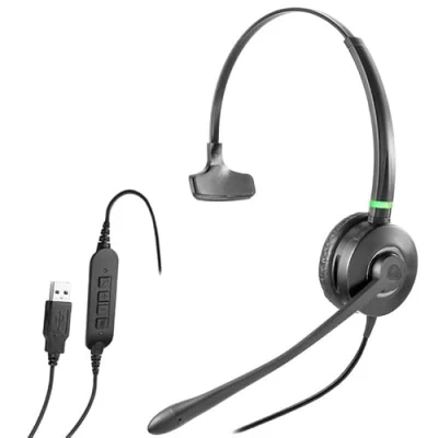 Image de Cleyver Casque Filaire, HC90, Busylight Intégrée, Version Mono, Micro Antibruit, Protection Acoustique ODHC90USB