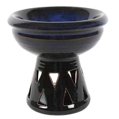 Image de Something Different Magnifique brûleur à Huile en céramique Bleue 13,5 cm x 14 (1 pièce) Matériau de qualité supérieure, Design Polyvalent et élégant Décoration d&#039;intérieur idéale pour Une