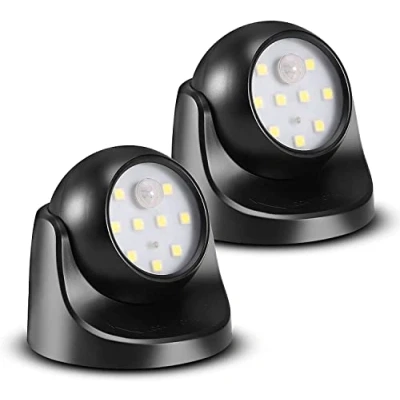 Image de Proxinova Spot LED avec Detecteur de mouvement, 2 Unités, Projecteur Sans Fil, 150 Lumen, Sphère Amovible, Rotation et Inclinaison à 360 degrés, Batterie Pile