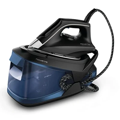 Image de Rowenta Powersteam VR8315 Centre de repassage haute pression 6,2 bars, coup vapeur 340 g/min, continue 120 g/min Semelle MicroSteam avec réservoir 1,7 l et mode Eco pour tous les tissus