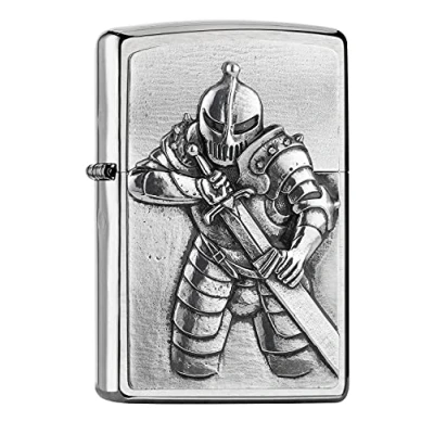 Image de Zippo Fantasy Knight, emblème, Chrome Brushed, Briquet tempête, Rechargeable, dans Un boîte Cadeau 200 21689 Taille Unique
