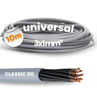 Image de Lapp 1119853 Ölflex Classic 110 Câble de commande en PVC, 3 x 1 mm², sans conducteur protection vert/jaune, 10 m, fils, fils