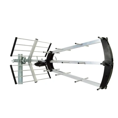 Image de Metronic 415047 Antenne d&#039;extérieur Trinappe 20 db filtre 4G UHF Fiche F compacte et dépliable