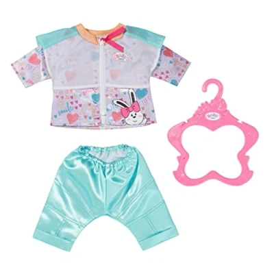Image de Zapf Creation Baby Born Tenue décontractée Aqua pour poupées de 43 cm, avec 1 Veste, Pantalon &amp; Cintre Les Petites Mains Développe l’empathie aptitudes sociales, 3 Ans + 832622