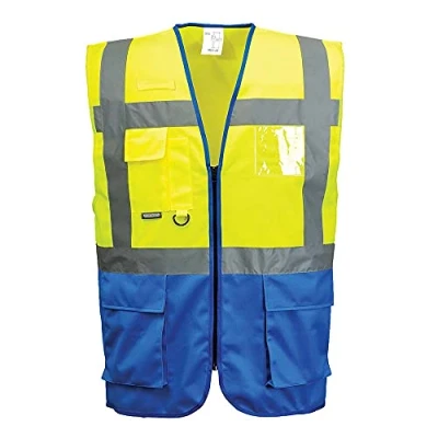 Image de Portwest Gilet Executive Warsaw, Couleur: Jaune/Royal, Taille: L, C476YRBL