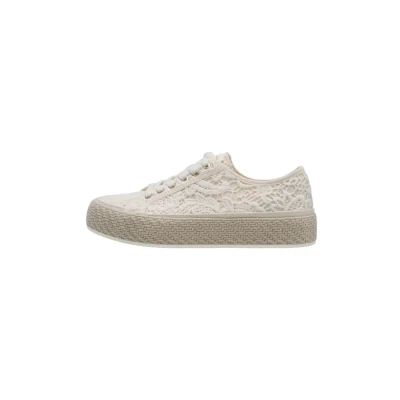 Image de Tamaris Baskets basses, Femme, Taille: 36, Ivory macramee Imitation cuir/textile