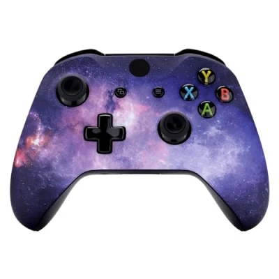 Image de eXtremeRate Coque Avant de Remplacement pour Xbox One S/X Manette, avec Motifs Manette (Modèle 1708), Nébuleuse Violet