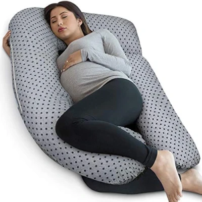 Image de Pharmedoc Oreiller de Grossesse Forme U Corps Complet Soutien Maternité avec Extension Amovible Dos Hanches Jambes Ventre Femme Enceinte