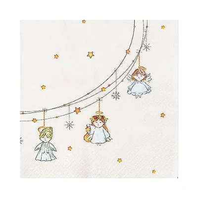 Image de HOME FASHION Serviette Petits anges 33x33cm 20 pièces Serviettes en papier de table Serviettage