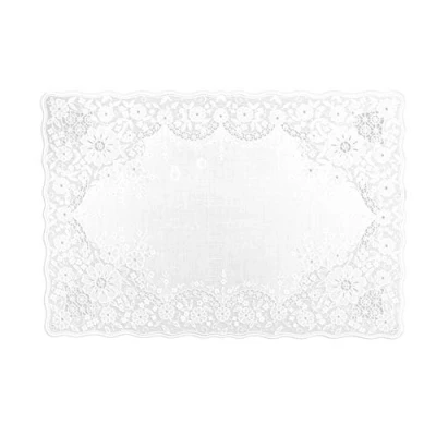 Image de Excelsa Dentelle Venezia Set de Table 30 x 45, 45 cm cm, en Vinyle, Blanc