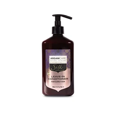 Image de Arganicare Gamme Soie SÉRUM RÉPARATEUR &amp; NUTRITIF Protéine de Nourri les Cheveux bouclés Défini boucles Traite frisottis Haute Hydratation frisés 400mL