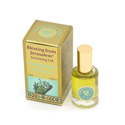Image de Gold onting Oil Huile d&#039;encens et myrrhe 12 ml de la Terre Sainte Jérusalem Édition limitée