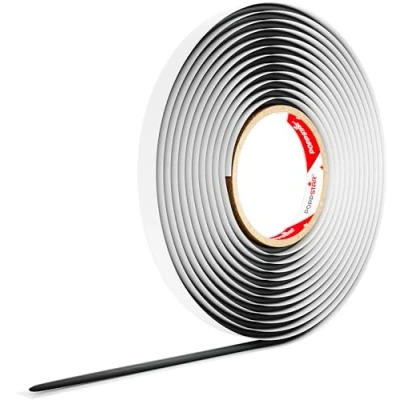Image de Poppstar cordon adhésif rond en butyle (5 m x 6 mm), Mastic butyle, Joint rond, caoutchouc Noir
