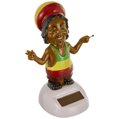 Image de Puckator FF68 Rasta Figurine Solaire Plastique Marron/Noir/Rouge/Jaune/Vert 5,5 x 5 10 cm