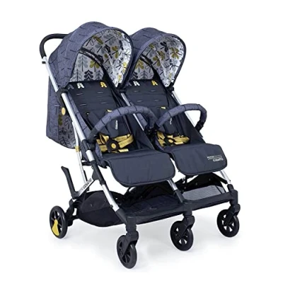 Image de Cosatto Woosh Double Stroller Lightweight Pushchair From Birth to 15kg, Twins or Siblings One hand Fold, Compact, Independent Seats (Fika Forest)