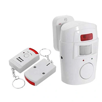 Image de Qiaohome Détecteur de Mouvement Infrarouge Alarme Cambrioleur avec 2 Télécommandes Convient pour Maison Garages Magasins