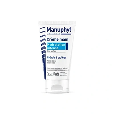 Image de SORIFA Manuphyl Hydratation Intense Mains sèches et sensibles Non grasse, sans parfum, enrichie en allantoine protéines de blé Tube 50 ml