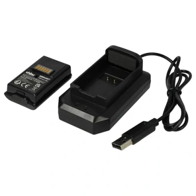 Image de vhbw Batterie Compatible avec Microsoft Xbox 360 Manette (4800mAh, 2,4V, NiMH) Chargeur Inclus Noir