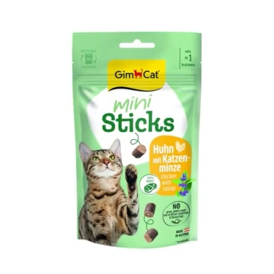 Image de GimCat Mini bâtonnets de Poulet avec Herbe à Chat 1 Sachet (1 x 50 g)
