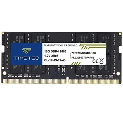Image de Timetec 16 Go DDR4 2666MHz PC4 21300 Non ECC sans Tampon 1,2 V CL19 2Rx8 Double Rang 260 Broches SODIMM pour Ordinateur Portable mémoire RAM Module de Mise à Niveau