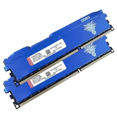 Image de Ram DDR3 16go (2x8go) 1600MHz PC3 12800 Udimm CL11 Non ECC Unbuffered 1.5V 2Rx8 Double Rang 240 Pin Mémoire Barette Kit pour Ordinateur de Bureau (Bleu)