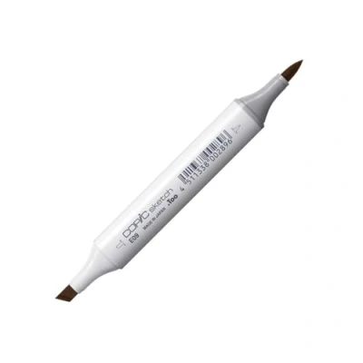 Image de COPIC Sketch E09, Burnt Sienna, Twin Marker avec Une Pointe Moyenne et Pinceau
