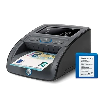 Image de Safescan 155 SX Détecteur de faux billets portable pour vérifier rapidement les avec détection sur 7 points Machine vérification d&#039;argent 100% précise batterie incluse