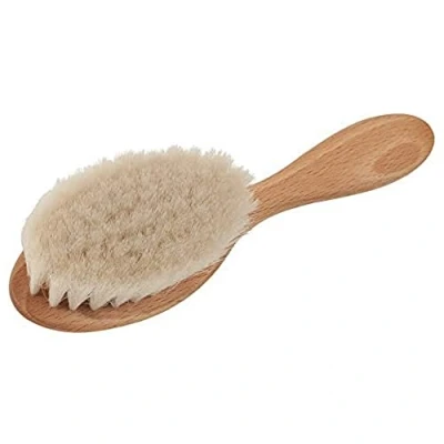 Image de Croll &amp; Denecke Brosse à cheveux en bois de hêtre et poils chèvre ultra doux pour bébé