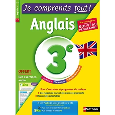 Image de Anglais 3ème cours + exercices audio Je comprends tout conforme au programme de 3e Livre d’occasion Très bon