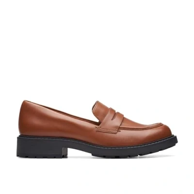 Image de Clarks ORINOCO2 Penny D Mocassins, Femme, Taille: 41.5, Dark tan lea Cuir