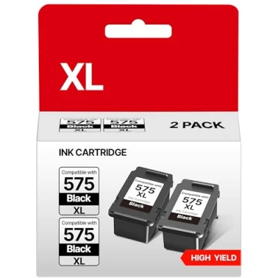 Image de RUDGUZ PG 575XL 575 XL Cartouches Remplacement pour Canon Cartouche Noir Pixma TR4750i TR4751i TS3550i TS3551i TS3550 TS3551 TR4755i TR4756i TR4700i (2 Noir)