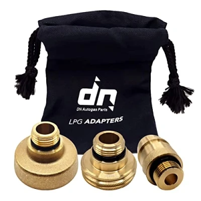 Image de Gomet Lot d&#039;adaptateurs de recharge pour réservoir GPL M22 toutes les ACME, Dish, Euronozzle d’Europe avec sac filetage à droite