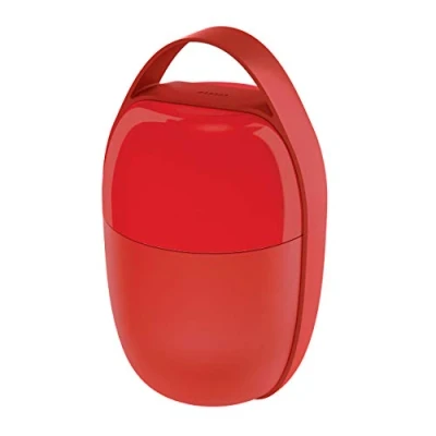 Image de Alessi Food à Porter Lunch Box SA03 R Deux Compartiments avec Élément de Refroidissement, Résine Thermoplastique, Rouge